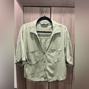 Zara Green Button Down Shirt